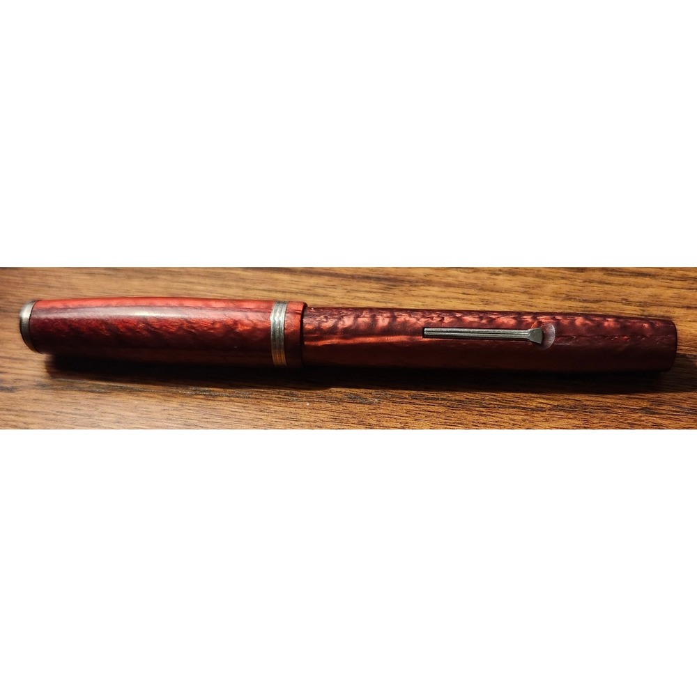 Vintage Esterbrook J Fountain Pen Copper Red Marbled 2668 Renew-Point Nib USA